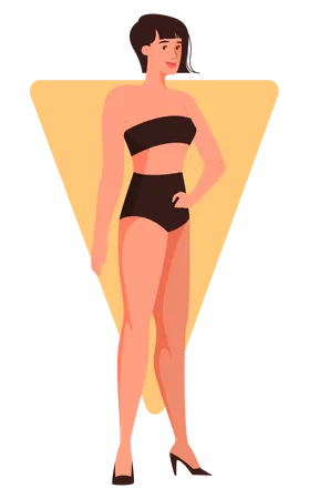 Female triangular body shape  Illustration