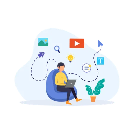 UI UX Design Flat Illustration In This Design You Can See How Technology Connect To Each Other Each File Comes With A Project In Which You Can Easily Change Colors And More Illustration