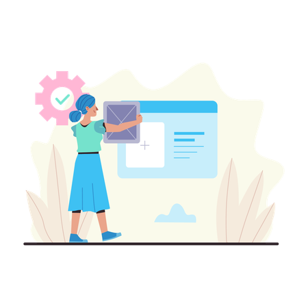 Female UI designer  Illustration