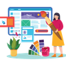 female ui ux designer illustration svg