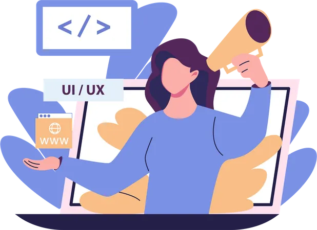 Female UI UX designer  Illustration