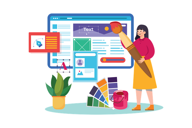 Female UI UX Designer  Illustration