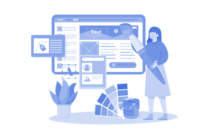 Female UI UX Designer  Illustration