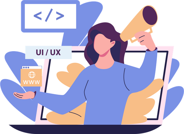 Female UI UX designer  Illustration