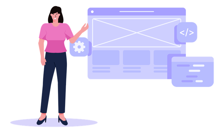 Female UI-UX Designer  Illustration