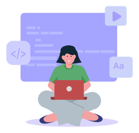 Female user experience designer  Illustration