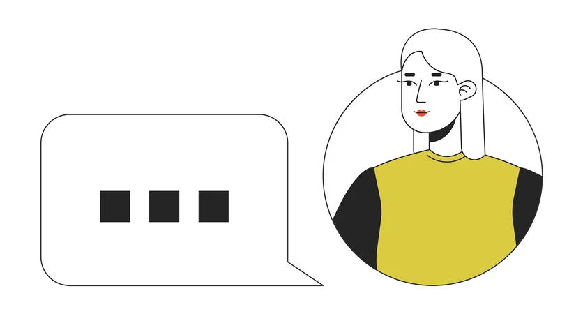 Female user with chat bubble  Illustration