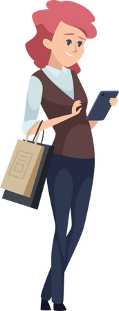 Female using mobile  Illustration