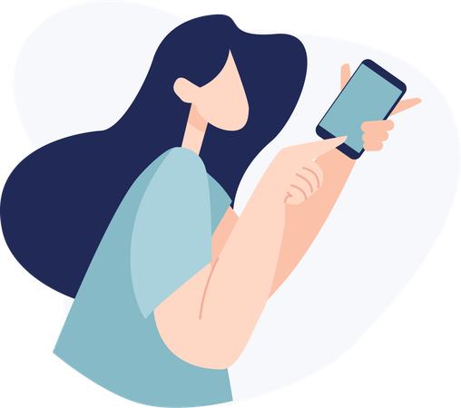 Female using tablet  Illustration