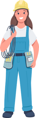 Female utility worker  Illustration