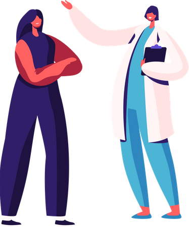 Female Visiting Doctor Gynecologist for Hormonal Therapy Illustration