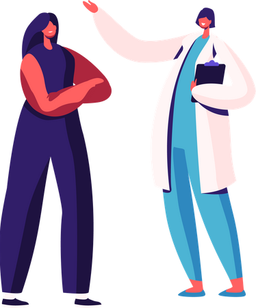 Female Visiting Doctor Gynecologist for Hormonal Therapy  Illustration