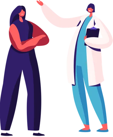 Female Visiting Doctor Gynecologist for Hormonal Therapy  Illustration