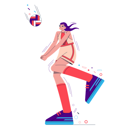 Female Volleyball  Illustration