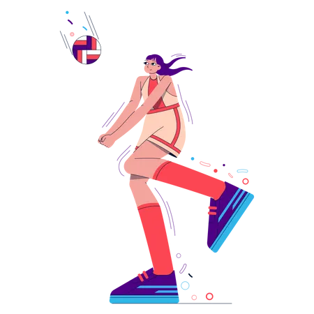 Female Volleyball Illustration
