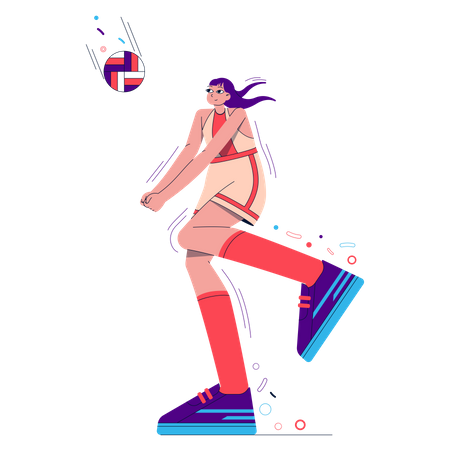 Female Volleyball  Illustration