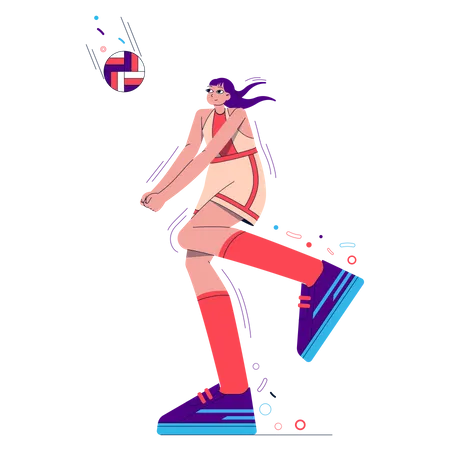 Female Volleyball  Illustration