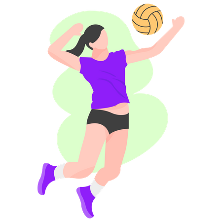 Female volleyball player  Illustration