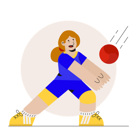 Female Volleyball Player Illustration