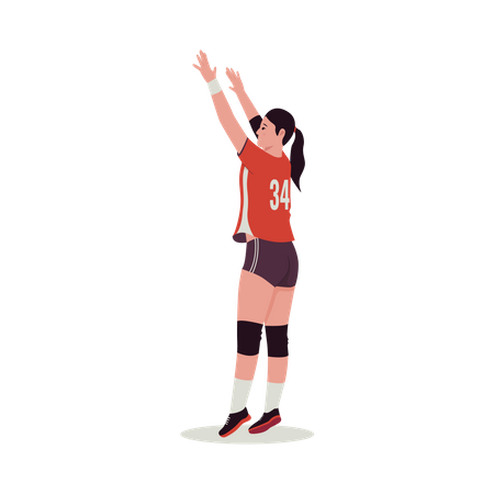 Female volleyball player  Illustration