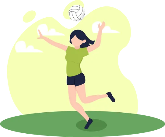 Female Volleyball Player  Illustration