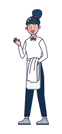 Female waiter  Illustration