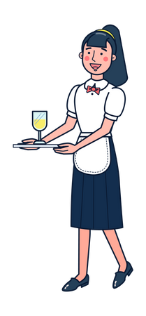 Female waiter Illustration