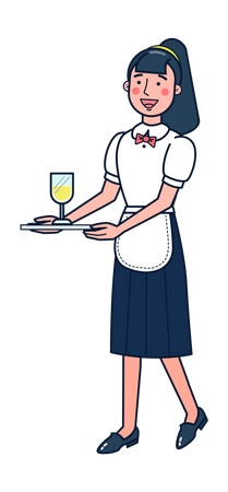 Female waiter  Illustration