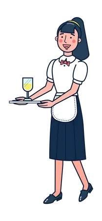 Female waiter  Illustration