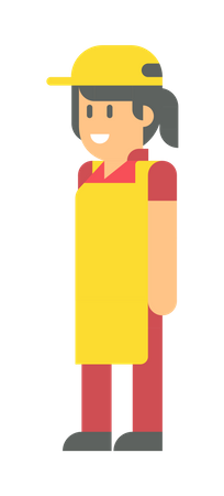 Female waiter  Illustration