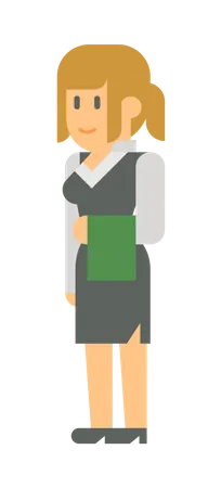 Female waiter  Illustration