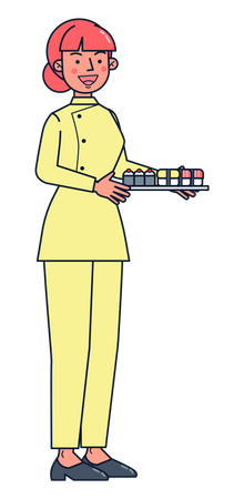 Female waiter  Illustration