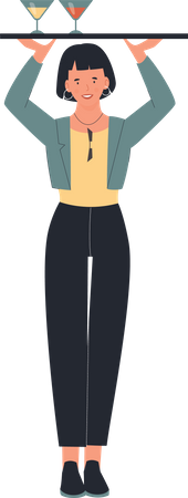 Female waiter  Illustration