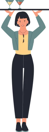 Female waiter  Illustration