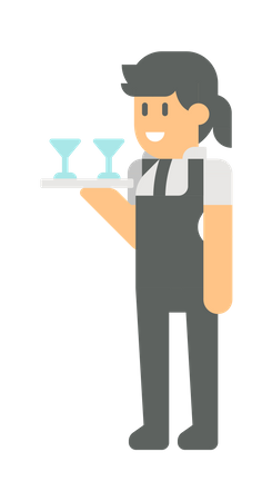 Female waiter  Illustration