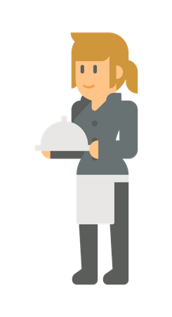 Female waiter  Illustration