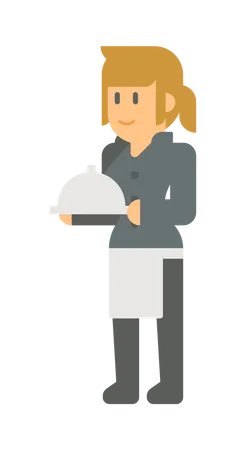 Female waiter  Illustration