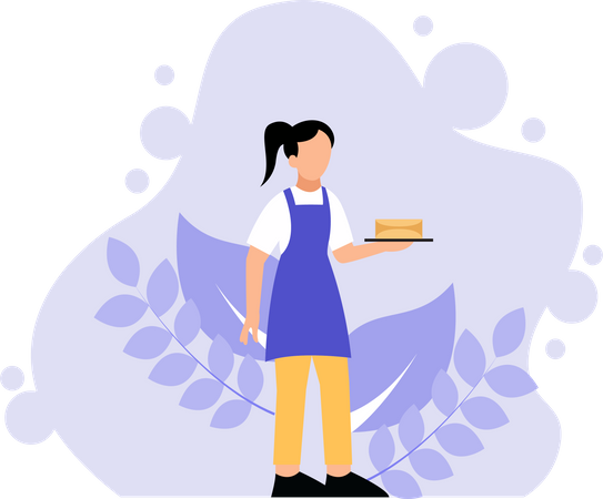 Female waiter  Illustration