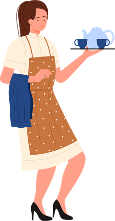 Female waiter  Illustration