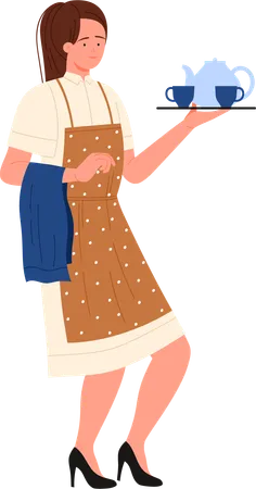 Female waiter  Illustration