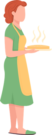 Female waitress Illustration