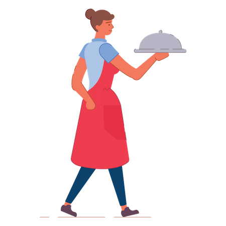 Female waitress  Illustration