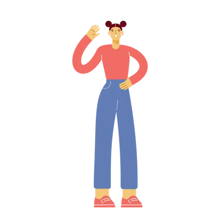 Vector Illustration Of Cartoon Female Characters Stylish And Young Woman In A Fashionable Outfit Illustration