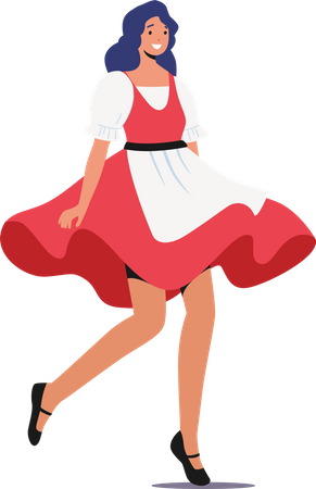 Female Wear Bavarian Dress  Illustration