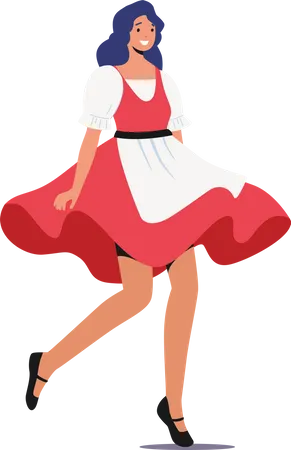 Female Wear Bavarian Dress  Illustration