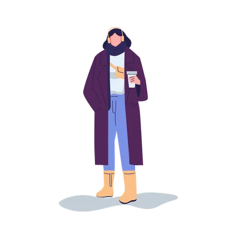 Female Wear Winter Clothes  Illustration