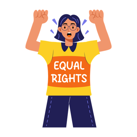 Female wearing slogan shirt  Illustration