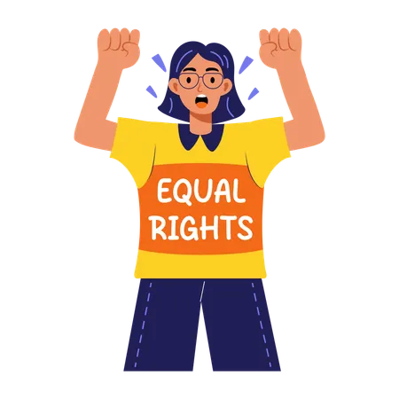 Female wearing slogan shirt  Illustration