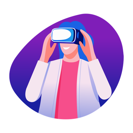 Female wearing Vr glasses  Illustration