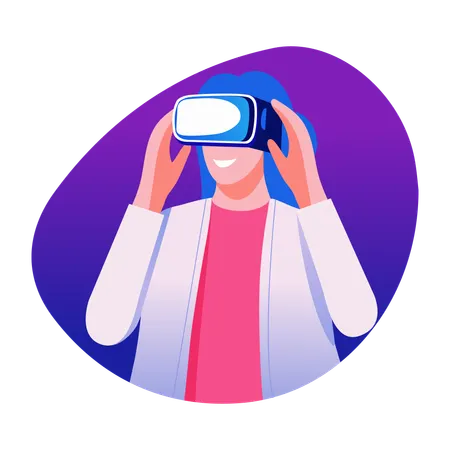 Female wearing Vr glasses  Illustration